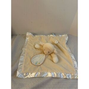 Douglass baby cuddle toy lamb plush security blanket silky cream color 15x14"